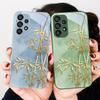 Golden Bamboo Black For Samsung Galaxy S23 U Ltra 24 Plus S20 21 FE S25 Ultra A70 A72 73 51 52 53 Tempered Glass Phone Case