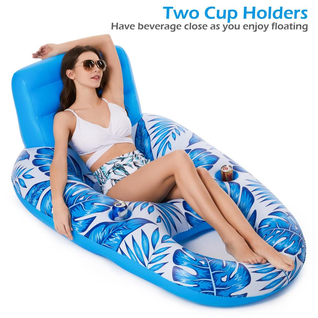 Inflatable Pool Float Adult Pool Floaties Lounger Floats Raft Floating Chair Water Floaties for Swimming Pool Lake Lounge Floa