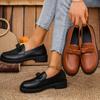 22. New temperament, beautiful mid-heeled retro European and American plus-size loafers