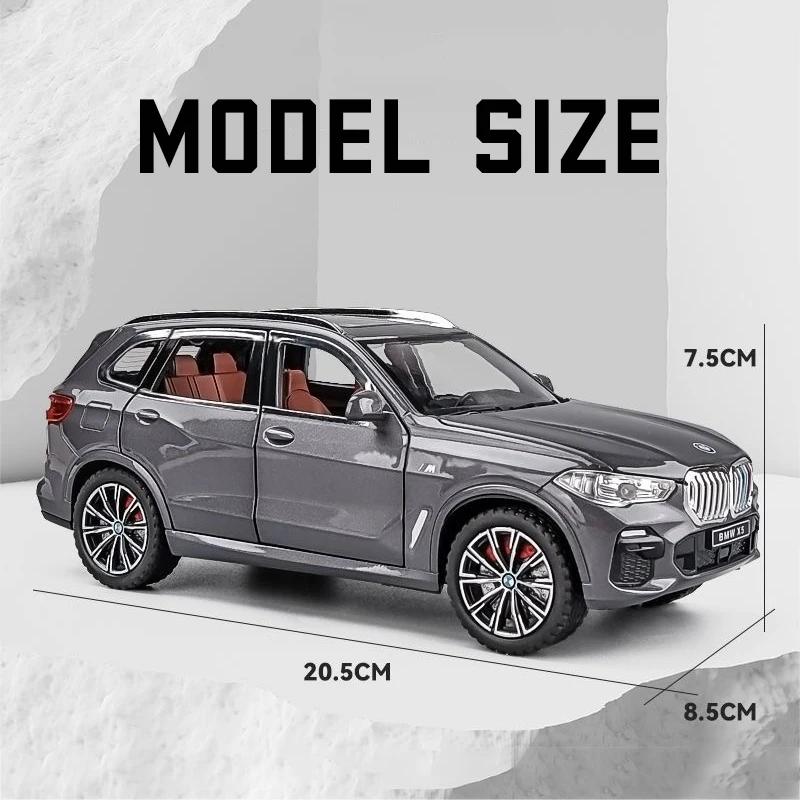 1/24 BMW X5 Alloy Car Model Diecast Car Sound Light Car Lovers Collection Kids Birthday Gift Metal Boys Toys Fashionable Ornaments