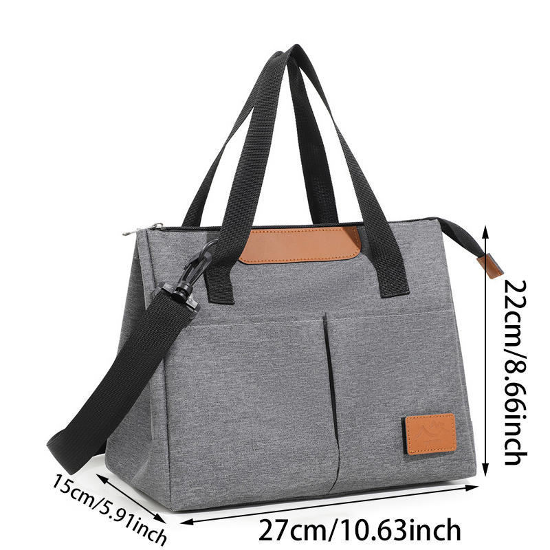 Portable Triangular Lunch Food Box Bag Insulated Bag Outdoor Travel Crossbody Bag Waterproof Cooler Ice Insulated Case Oxford Dinner Handbag