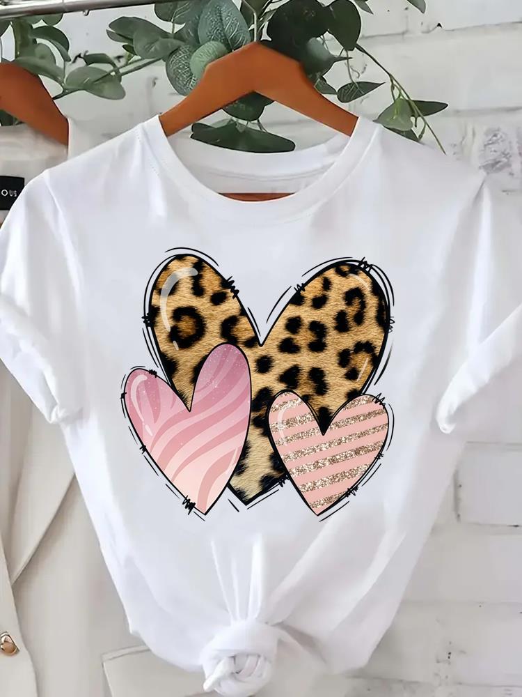 (Asian Size) Tee lovely flower watercolor cute Lady Female Clothing T Shirt Printed Women Casual Fashion Top Graphic Short Sleeve T-shirts