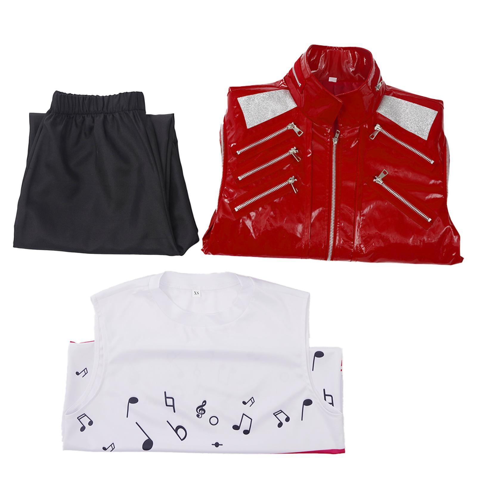Rits Rode Michael Jackson MJ Beat It Jas voor Imitators PU Leer Punk Casual Jas Halloween Podium Kerst Bovenkleding XXXL red