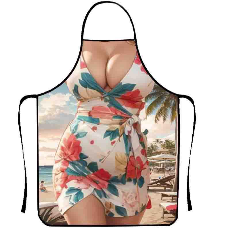 1pc Cooking Apron Funny Kitchen Stain-proof For Women Aprons Man BBQ Cleaning Sexy Women's