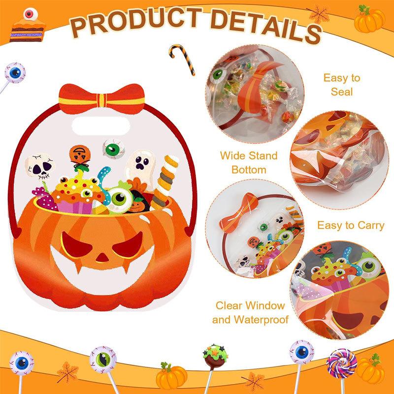 10/20 Pièces Sacs Cadeaux Halloween Poches Sacs à Bonbons en Plastique Chaudron Citrouille Halloween Enfants Fête Cadeau Sacs à Main