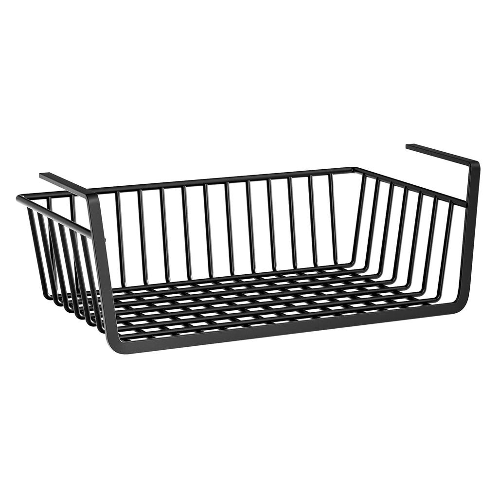 2PCS Hanging Under Shelf Storage Basket Metal Cupboard Cabinet Organizer Rack Holder