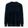 Men's Winter Padded Round Neck Sweater Solid Color Knitted Bottom Shirt