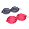 Thickened TPE Folding Silicone Pet Bowl, Outdoor Pet Double Bowl, Tableware, Pet Products, Portable Dog Bowl