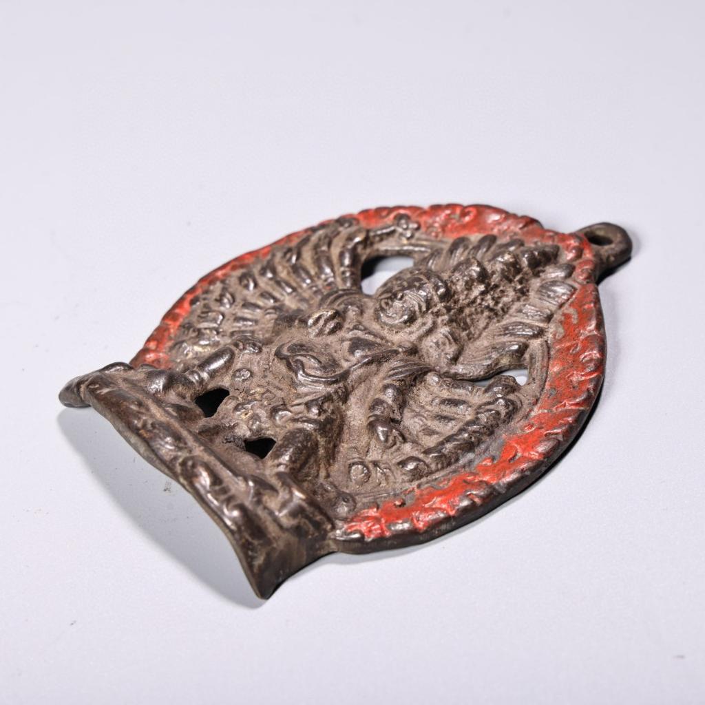 Tibet Bronze 8 Arms Mahakala Buddha Deity Vajrapani Tantra Statue Amulet Pendant