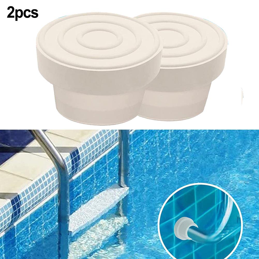 Rubber Bumpers for Pool Ladders 2 Pcs White Fit For 1.90 Inch Tubing 2.25 Inch Outer Diameter For 1.80 Inch Inner Diameter