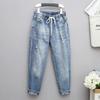 XL-6XL Plus Size Jeans for Women Mom Jeans Woman Elastic High Waist Blue BaggyJeans Denim Ripped Jeans Female Harem Pants