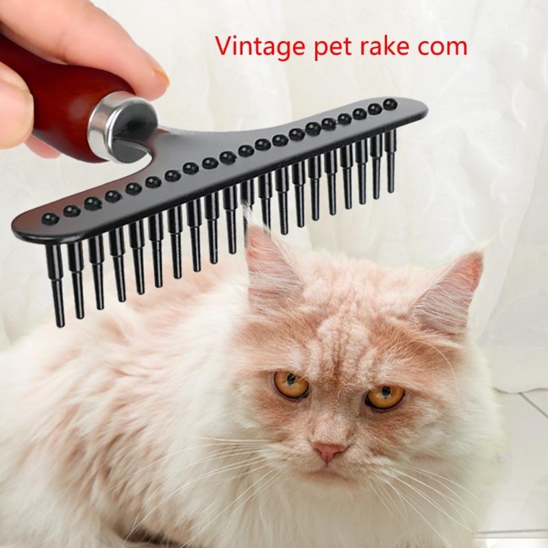 Tierhaarentfernungskamm Bürste Entknotungsrechenbürste für KATZE Hundehaar Schaber Pflege Werkzeug Pflegezubehör