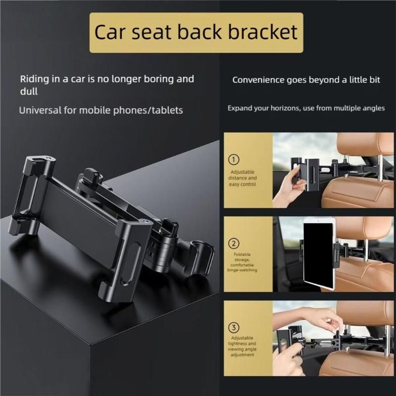 Suporte de Telefone com Apoio de Cabeça Extensível Para Bancos de Carro Suporte de Tablet Ajustável Com Braço Flexível Para Entretenimento no Banco Traseiro