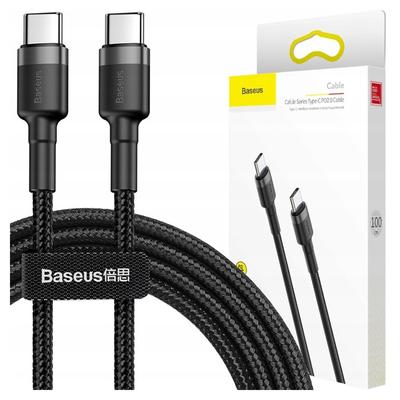Baseus Cafule PD 2.0 QC 3.0 60W 1M USB-C To USB-C Cable (Black-Gray)