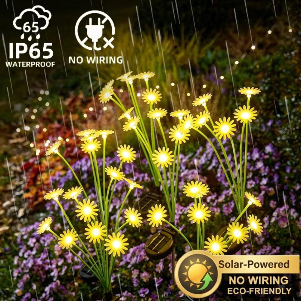Simulation Flower Solar Lawn Lights Ground Plug Outdoor Garden Lights Simulation Flower