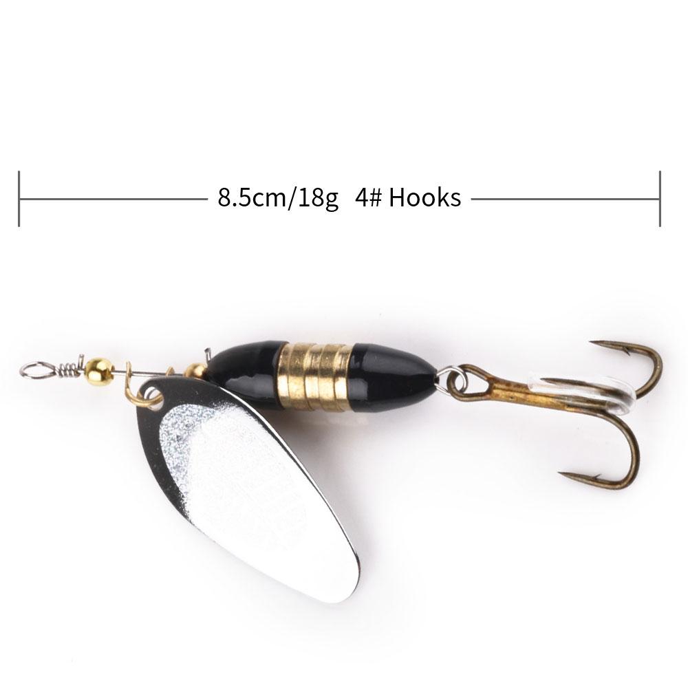 5pcs Spinner Fishing Lures Metal With Treble Hooks Bass Bait 18g Fishing Spoons Spinner Pesca