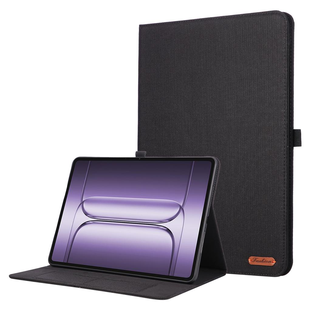 For OnePlus Pad 3 Case with Stand Card Holder Cloth Texture Leather Tablet Cover