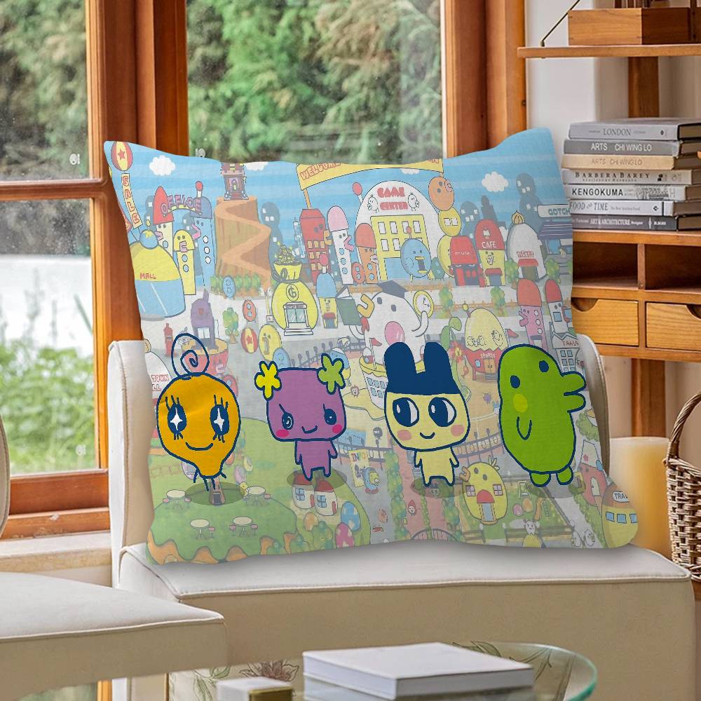 Game Cute Cartoon T-Tamagotchi Pillow Anime Pillow Sofa Bed Head Pillow Cover Cushion Cover 45x45 Cm Fashion
