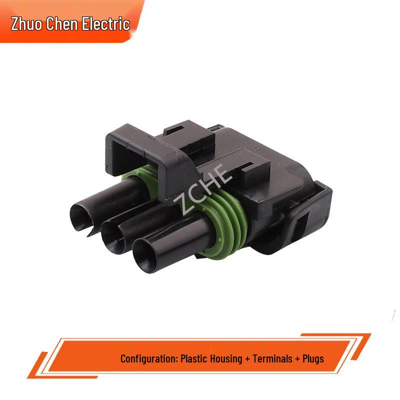 3-Pin Automotive Wiring Harness Connector Set: Male & Female Plugs with Terminals