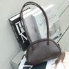 Luxury Women's Small Shoulder Bag Genuine Cowhide Leather Handbag  Girl's Popular and Fashionable Underarm Bowling Purse