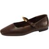 Temperamento alla moda retrò a bocca bassa fondo piatto piccole scarpe di pelle da donna 2025 nuove primavera e autunno francesi suola morbida Mary Jane scarpe singole