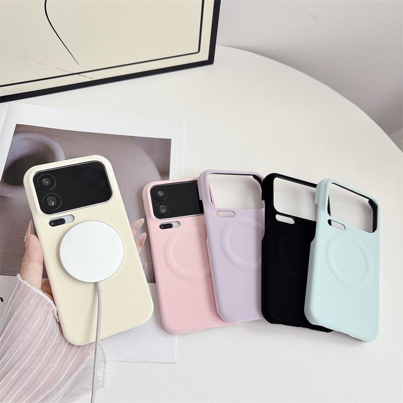 Simple Half Package Matte PU Leather Magnetic For Magsafe Case For Xiaomi Mi 15 Ultra 17 Pro Max Shockproof TPU Proteciton Cover