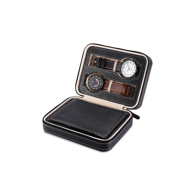 Chic 4/8 Slot Travel Watch Box Sleek Pu Leather Display Organizer For Vintage Watches