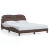 VidaXL Cadre de Lit Viana sans Matelas, Lit Rembourré avec Coussin, Lit Double, Lit Adulte Chambre, Moderne, Marron 160x200 3208105