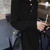 With coat loose knitted dress women's autumn new lazy style polo collar high-end bottoming shirt women