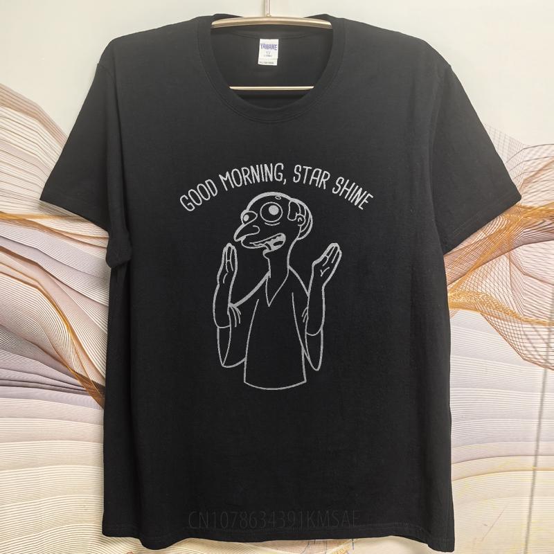 Plus Size Summer Teenagers T Shirt Good Morning Star Shine Cartoon Character Short Sleeve Street Wear Crew Neck Tshirt