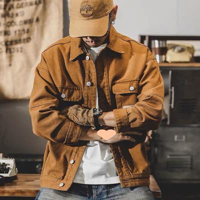 Retro Jeansjacke Herren Frühling und Herbst Locker Trendy Brandneu Trendige Jacke Herren Herbst