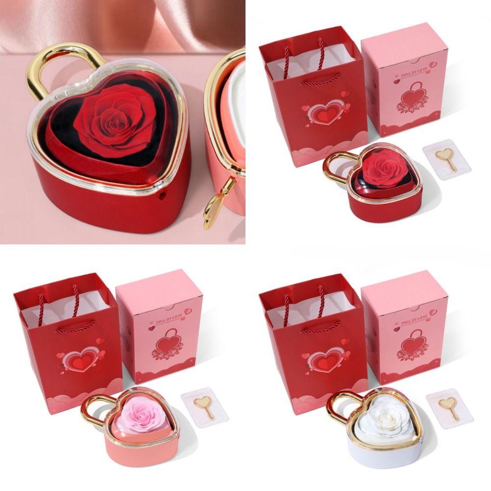 Soap Rose Flower Finger Ring Box Rotation Valentine's Day Gift Box  Wedding
