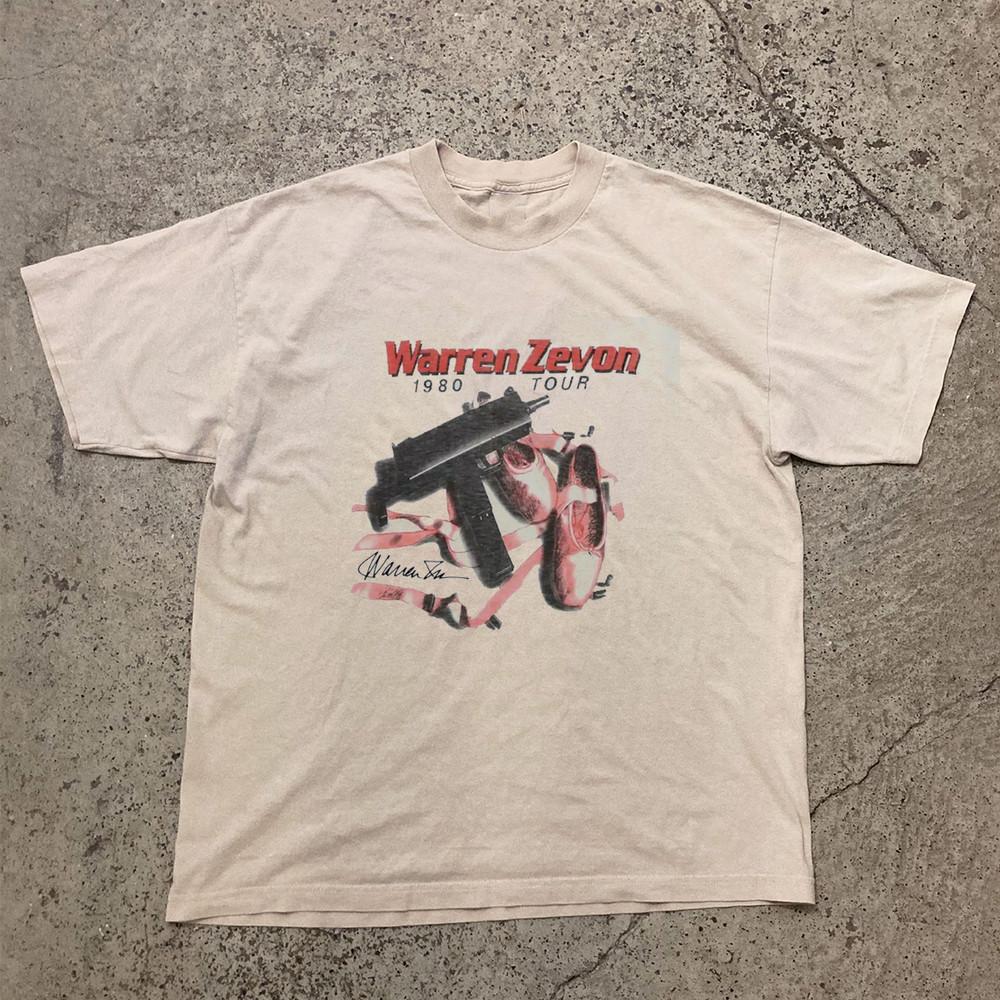 Warren Zevon 1980 Tour Signature Unisex T Shirt Full Size S-5XL Unisex T-Shirt S