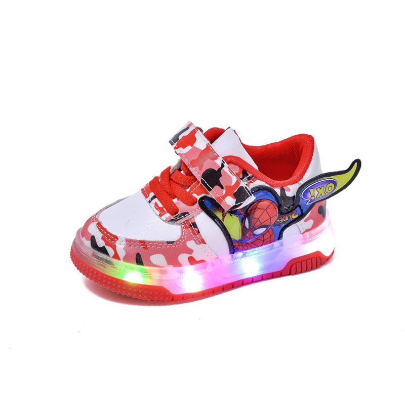 Kids LED Flash Cartoon Sneakers for Boys Light Up Casual Skate Sneakers