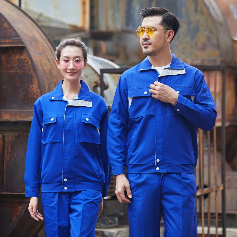 Men's Long Sleeve Workwear Set - Durable Spring/Autumn Top for Auto Repair, Welding, Construction, and Labor Protection.