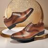 Spring and autumn three-joint leather shoes men's non-slip business dress breathable lace-up young men's shoes versatile