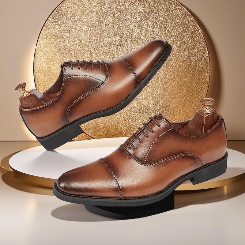 Spring and autumn three-joint leather shoes men's non-slip business dress breathable lace-up young men's shoes versatile
