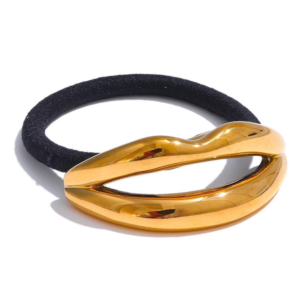 

Yhpup Stainless Steel Metal Cast Stylish Daily Waterproof Elastic Band Hair Accessories Jewelry Gift