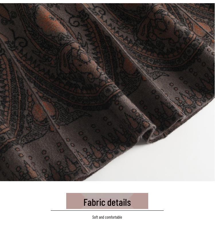 Dámské stylové vlněné pletené šaty s splývavou áčkovou midi sukní, novinka podzim/zima 2025