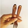 KXLCGYK Set of 2 Lightweight Wooden Forks, 18.8cm, Lacquered, Dinner/Pasta Forks, Wood Grain Finish, Wooden Cutlery