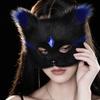 Jeweled Plush Half Face for Halloween Masquerade Ball Costume