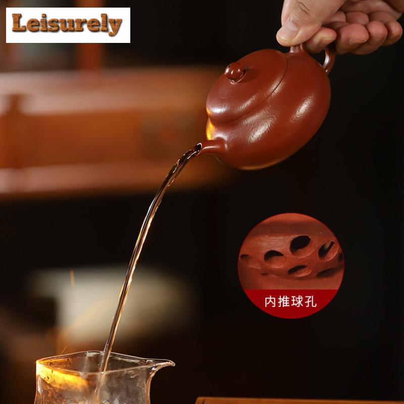 210ml Retro Yixing Purple Clay Teapots Master Handmade Pot Raw Ore Coarse Sand Zhu Mud Tea Maker Kettle Zisha Tea Set Tea Items
