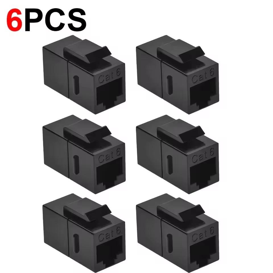 2/6/10PCS Cat6 Shielded Keystone Coupler Female To Female RJ45 10Gbps High-speed Ethernet Cable Extender Adapters Connectors