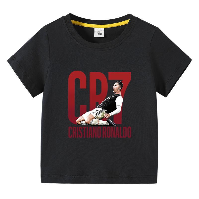 

New Arrival Kids Boys CR7 Printed T-Shirt 100% Cotton Short Sleeve Breathable Lightweight Boys Sports Casual Basic Tee 110