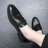 Men’s Penny Loafer Black Leahter Dress Formal Business Shoes Tuxedo Wedding Shoes Over Sized