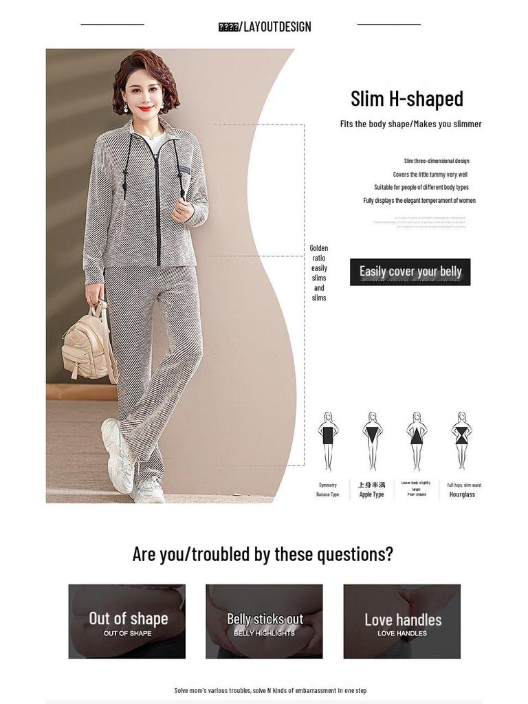 Mom's Trendy Jacket Set: Spring/Autumn 2025 Fashion for Middle-Aged & Elderly Women