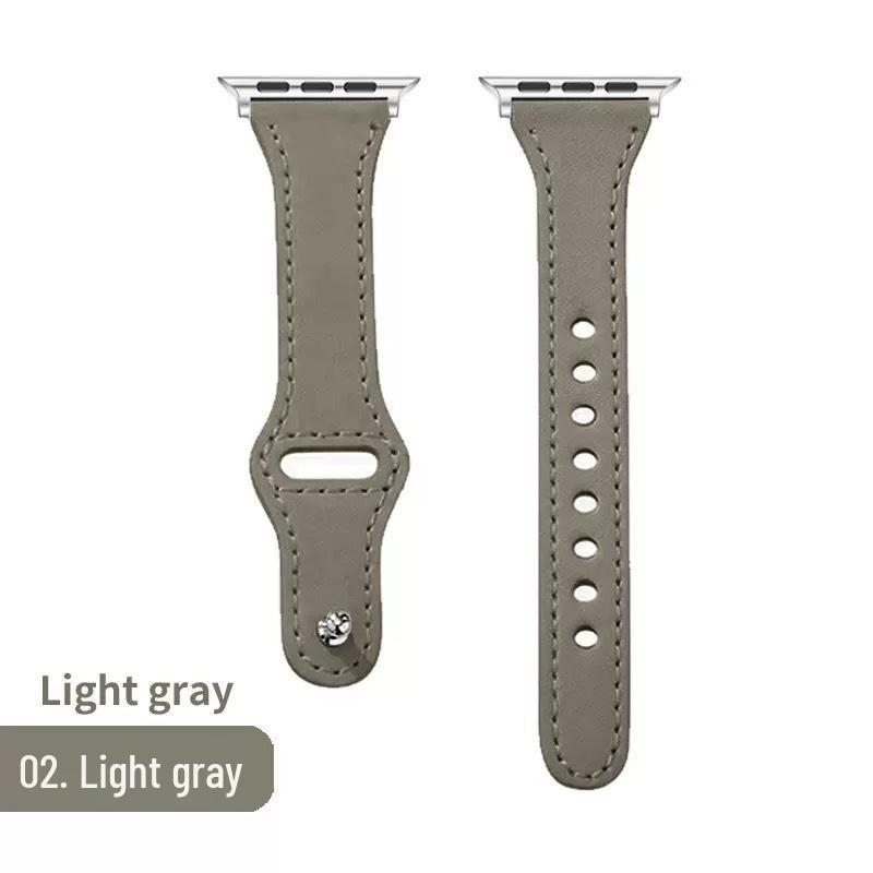 Compatible with Apple & Huawei: Retro Genuine Leather Snap-On Watch Band