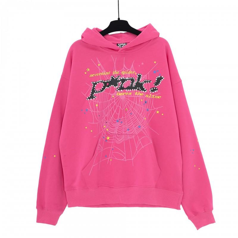 Oversized Hoodie With Spiderweb Foil Print Streetwear Cotton Sweatshirt Men
