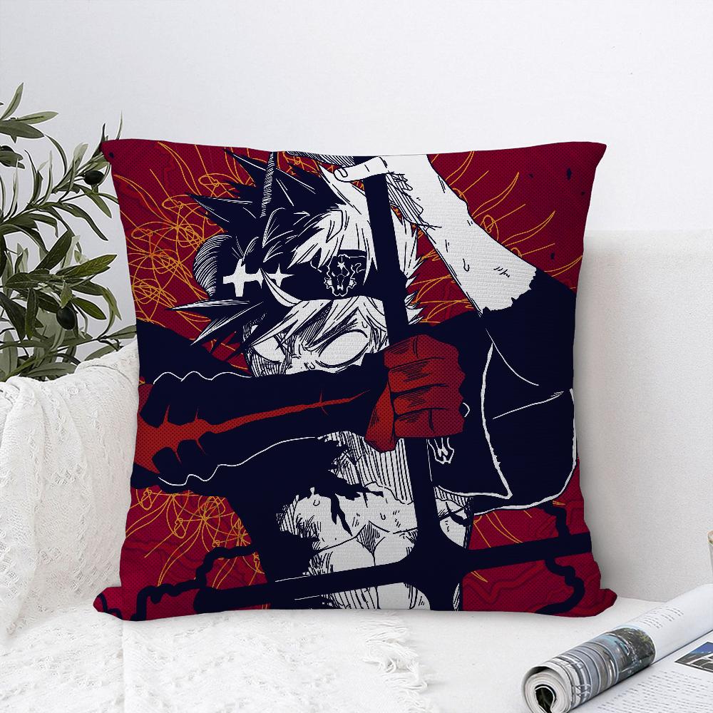 Cartoon Black C-Clover Pillow Case Sofa Decorative Home Double-sided Print Plush Square Throw Pillow Covers Cushion Decor Cover