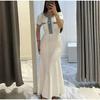 LYRIA Elegant Contrasting Women Knit Maxi Dress Chic O-neck Short Sleeve Metal Buttons Bodycon Dresses Office Lady Commuting Robe